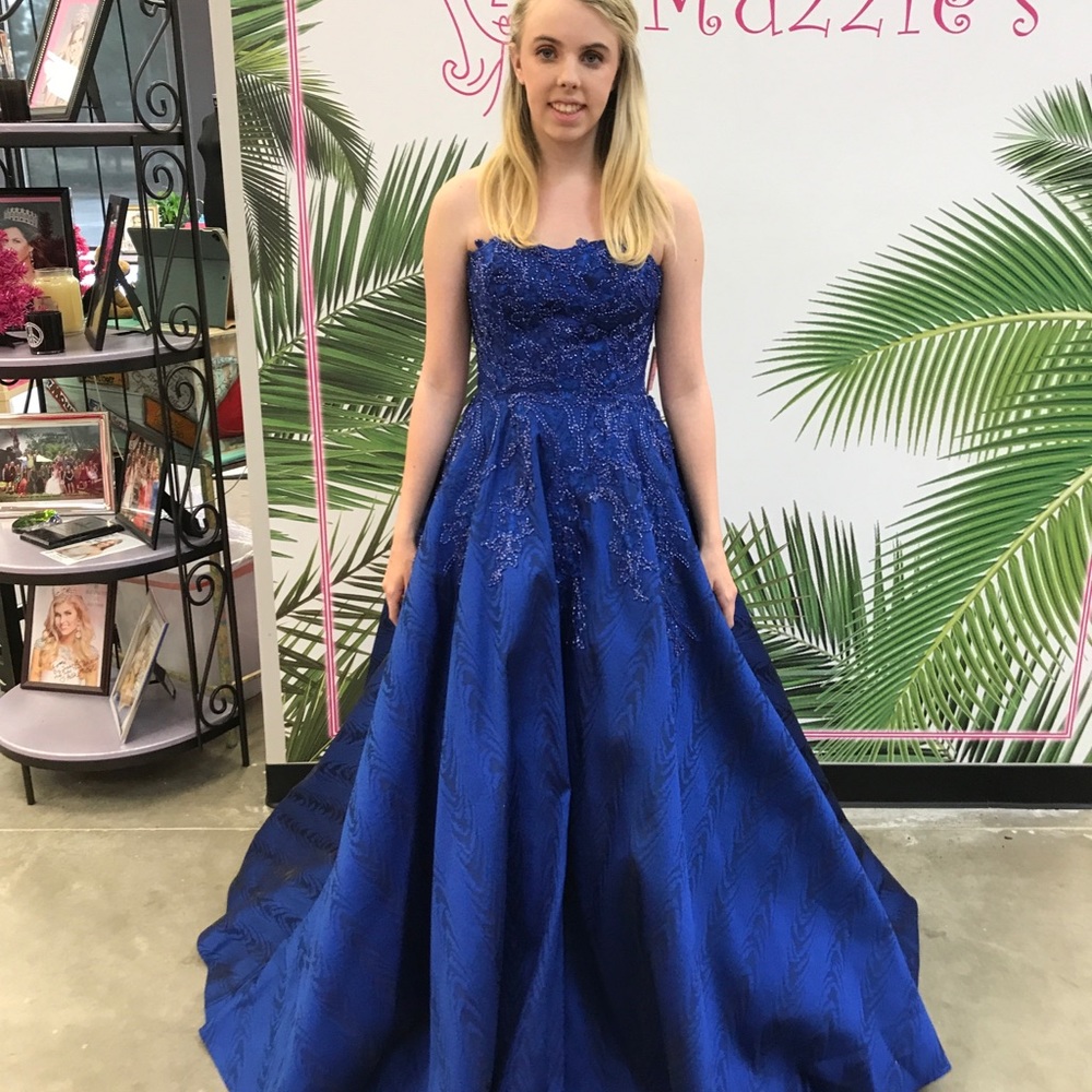 Blue ball gown